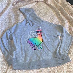 Justice active llama sweatshirt